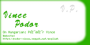 vince podor business card