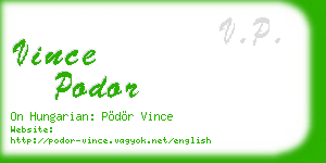 vince podor business card